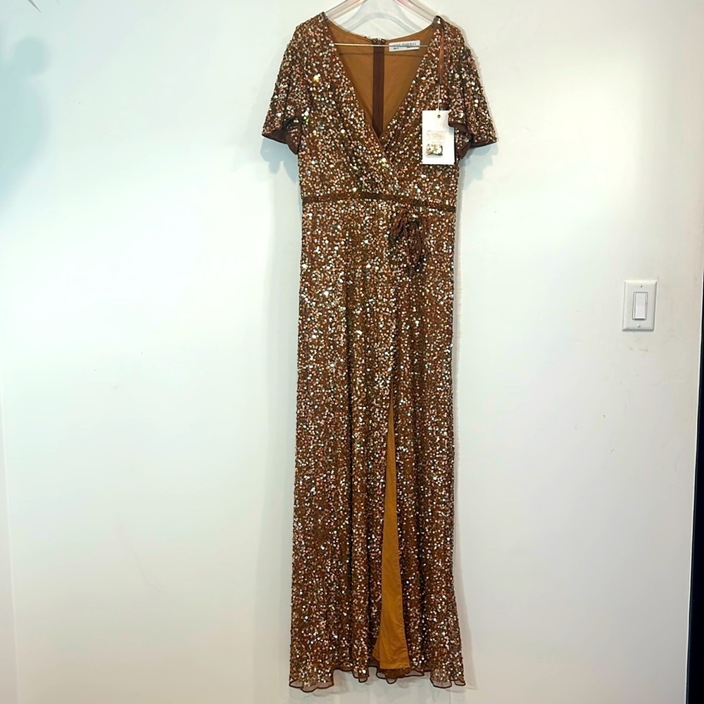 Mac Duggal Bronze Sequin Gown